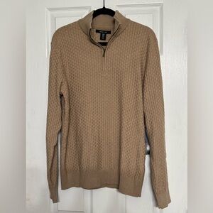 Mark Law Men's Tan Zip-Up Sweater M